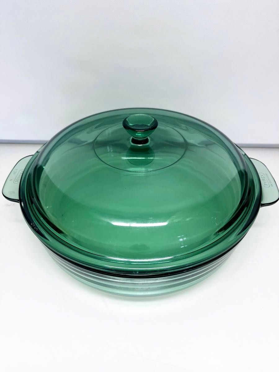 PYREX パイレックス グリーン ガラス鍋 キャセロール 両手鍋 PYREX パイレックス グリーン ガラス鍋 キャセロール 両手鍋