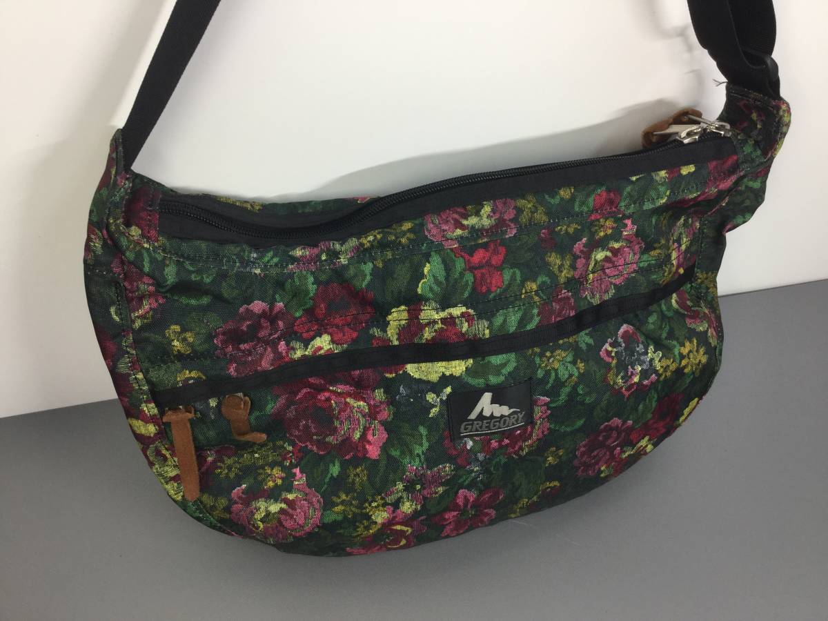 【人気商品】 M サッチェル グレゴリー 旧タグ 美中古 GREGORY ガーデン 花柄 ショルダーバッグ