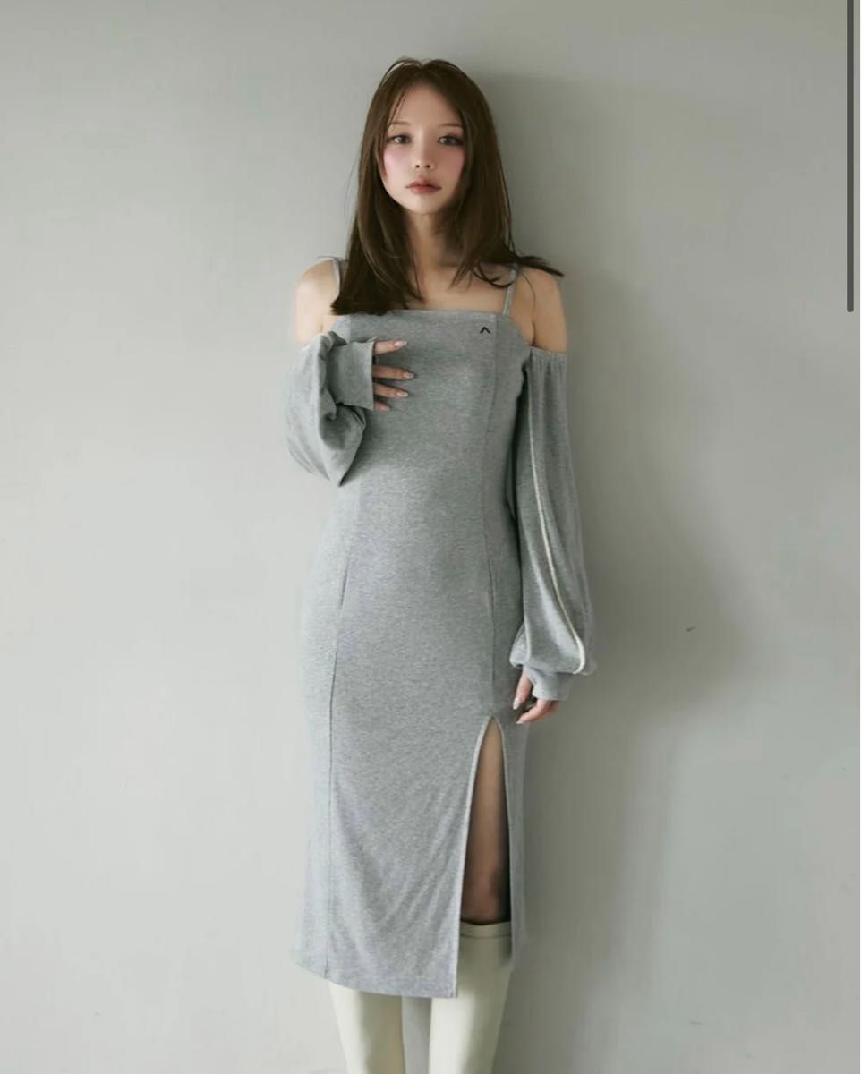andmary アンドマリー AM0980Heaven body dress グレー オフ andmary アンドマリー AM0980Heaven body dress グレー オフ