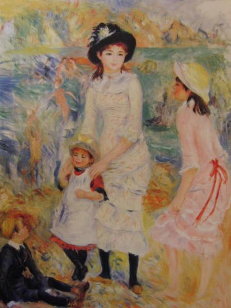 ルノワール、ガーンジー島の海岸の子供たち、希少画集画、額付 ara美術品