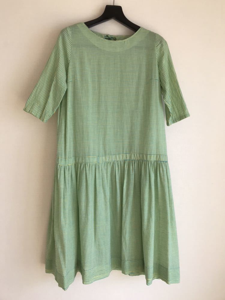 [ price cut!] green stripe swaying One-piece!