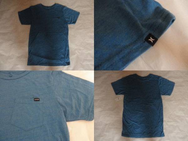 USA購入 人気サーフ系【Hurley】ハーレー シンプルなポケット付TシャツUS Sサイズ Blue系 新品未使用_画像2
