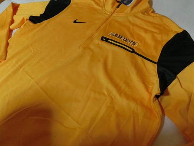 激レア USA購入 Nike製【DRI FIT】USカレッジ【OREGON DUCKS】Webfoots Elite Coaches Half-Zip ジャケットUS Mサイズ イエロー_画像5