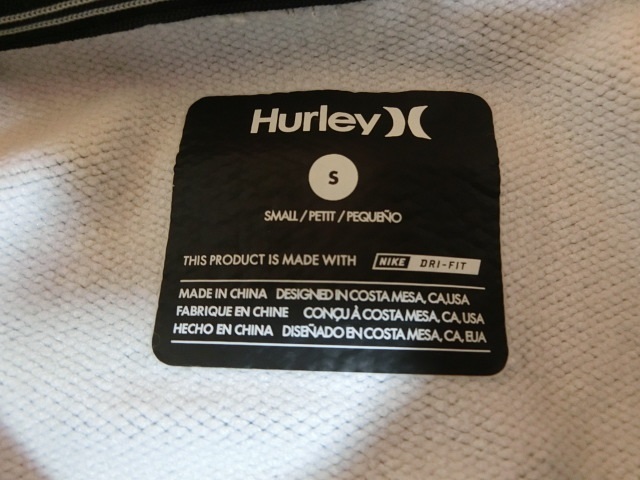 USA購入 サーフ系【Hurley】 x ナイキ【Nike】機能素材【DRI FIT】【LONGER FIT】丈長めロゴプリント入りプルオーバーパーカーUS S グレー_画像9