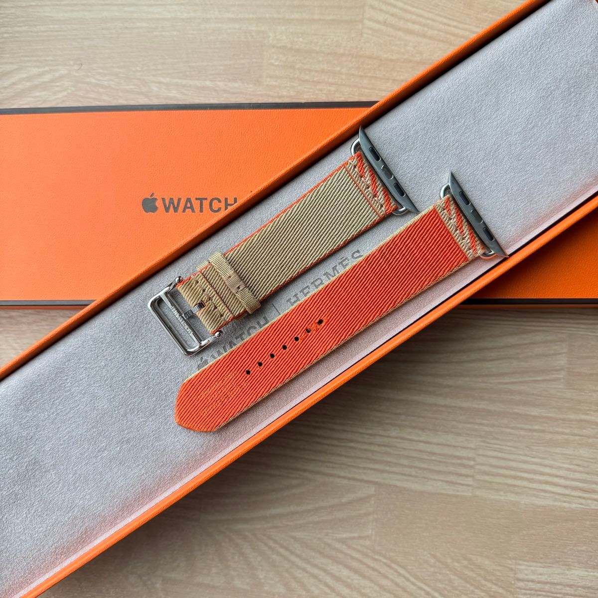 1947 Apple Watch エルメス オレンジ ジャンピング ナイロン 1947 Apple Watch エルメス オレンジ ジャンピング ナイロン