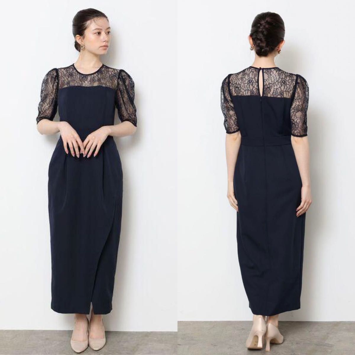 美品】ラグナムーン LADYハーフスリーブレースカッティング 美品】ラグナムーン LADYハーフスリーブレースカッティング