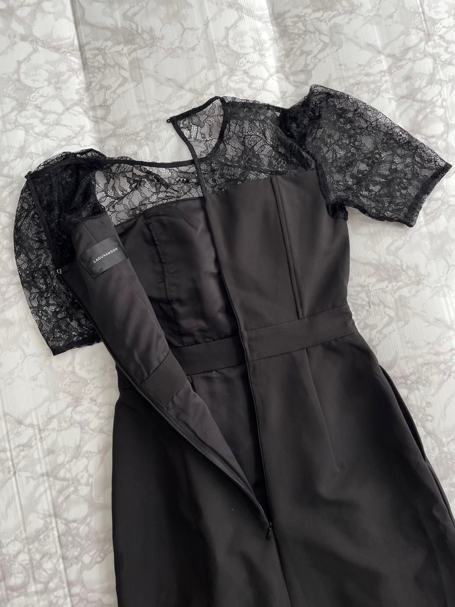 美品】ラグナムーン LADYハーフスリーブレースカッティング 美品】ラグナムーン LADYハーフスリーブレースカッティング