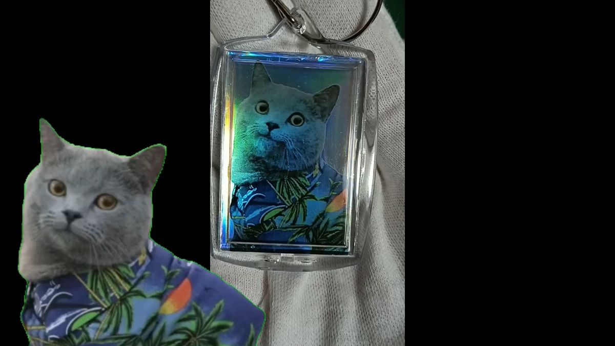 希少 猫ミーム ドヤ顔ネコ キーホルダー 猫 nekomeme バナナ猫 cats 金箔押し ホイル加工 アクセサリー 可愛い