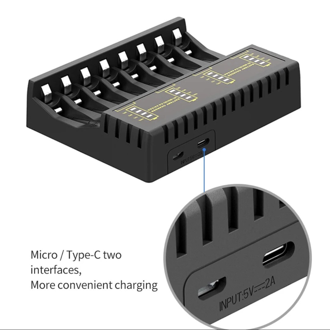 8ps.@AA/AAA charger short . protection intelligent compact charger single 3, single 4, 1.2v charge ground. charger.. black color 