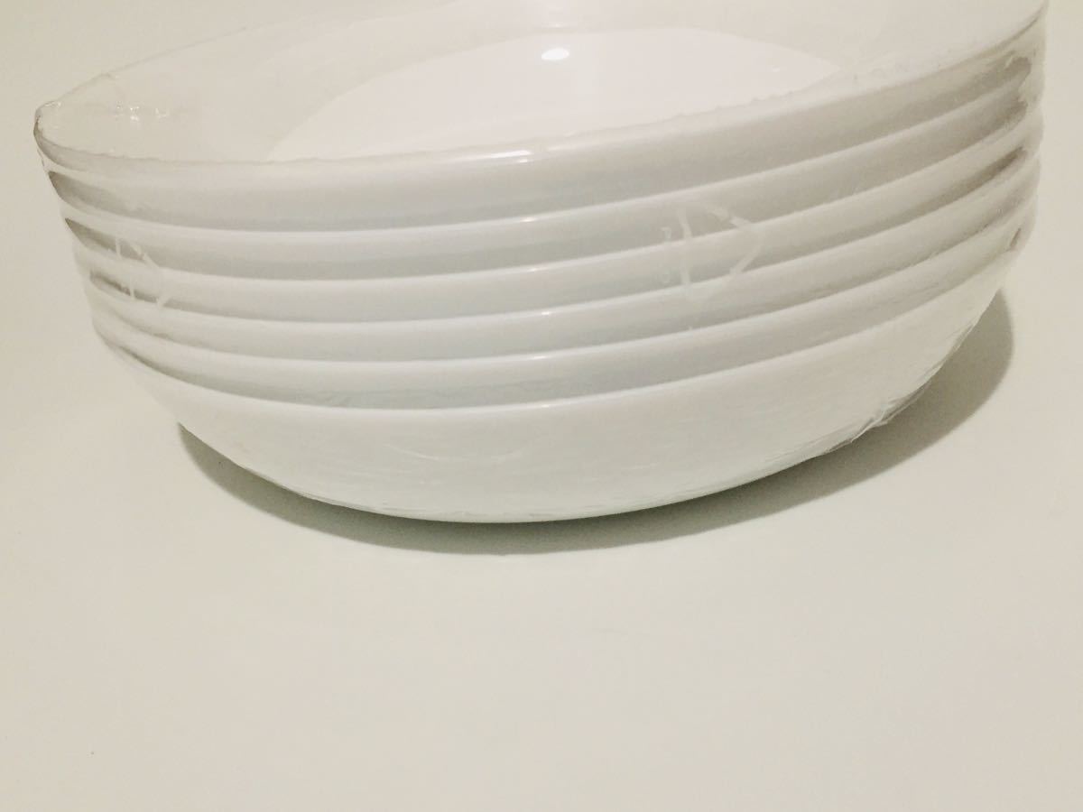 新品★ヤマザキ お皿 大人気　 白いフレンチディッシュ 　6枚セット　薄い　丈夫　ホワイト　白　直径20ｃｍ　深皿　定形外_画像6