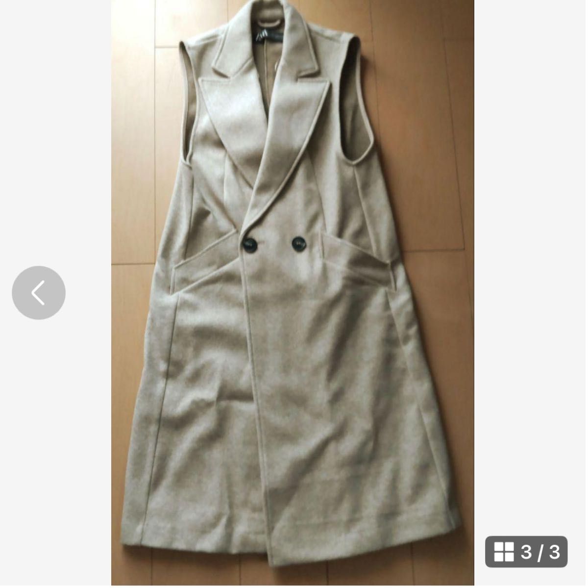新品 ZARA レディース ロングベスト ジレ ダブルブレスト ソフト 新品 ZARA レディース ロングベスト ジレ ダブルブレスト ソフト