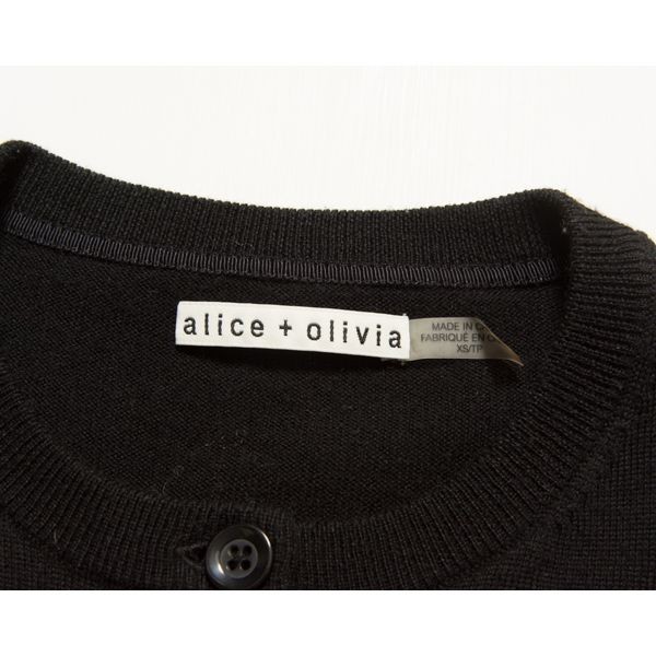 alice + olivia Alice and oli Via "губа" вышивка шерсть вязаный кардиган черный чёрный / красный XS w0039-02-027