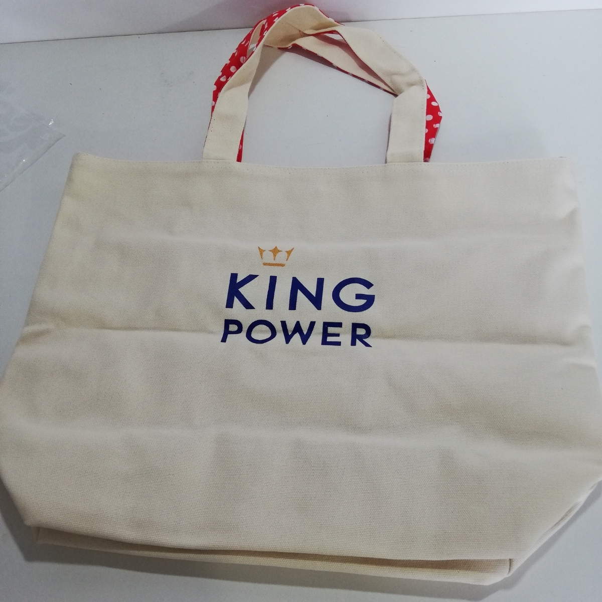  KINGPOWER オリジナル キャンバス ロゴ トートバッグ Baht 新品未使用 タイ バンコク 免税店 SPA Shopping Bag_画像2