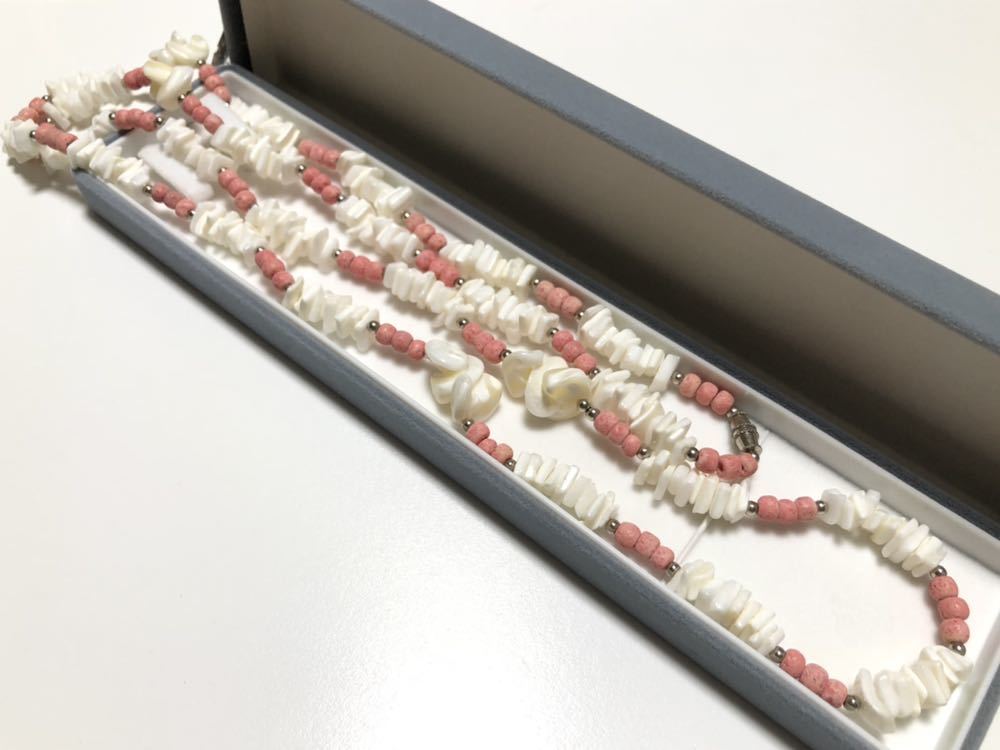  shell Africa ..71.0g long design necklace beautiful goods 
