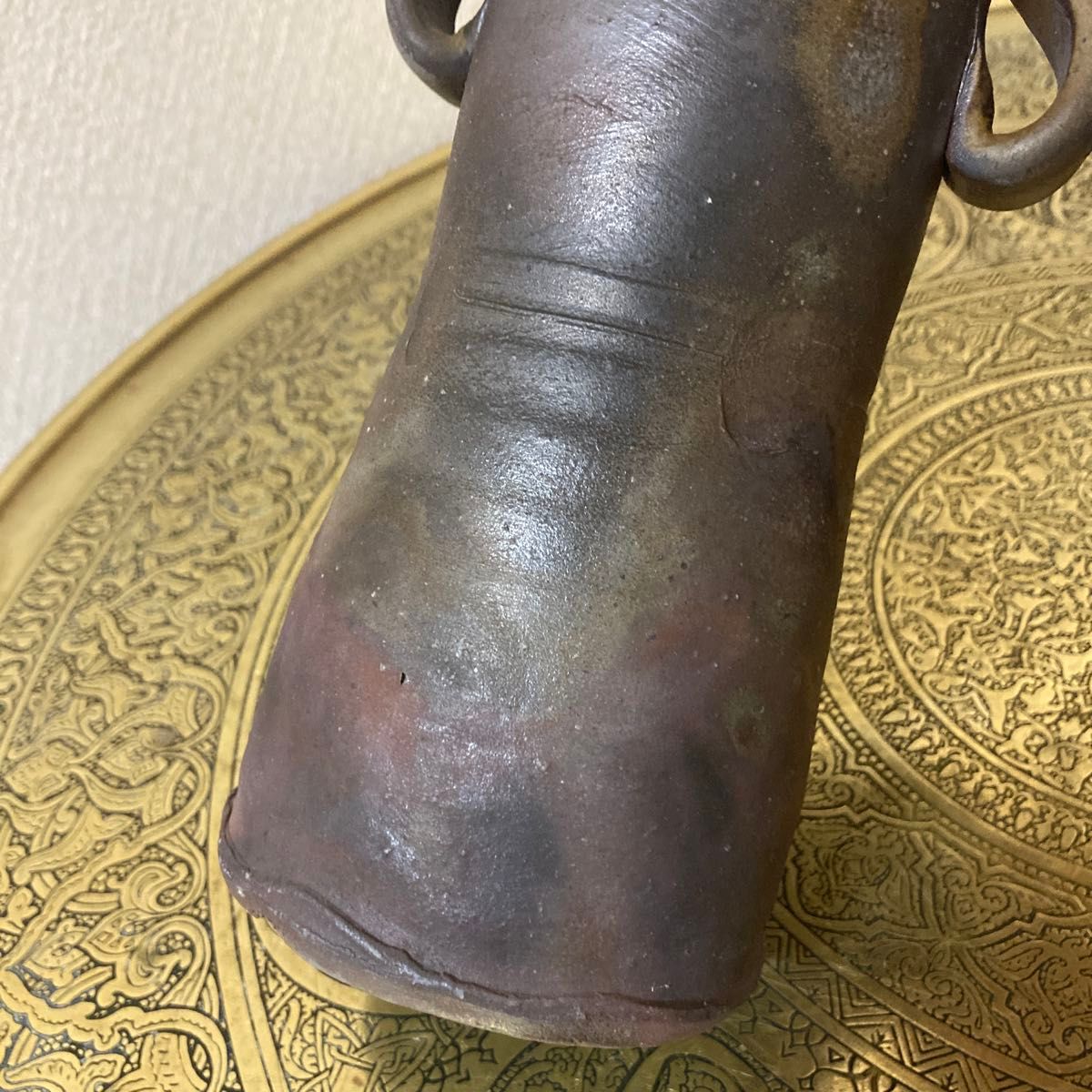 備前焼 金重窯 七十七代 陶弘作 花入 花器 未使用品〈検 緋襷 青 備前焼 金重窯 七十七代 陶弘作 花入 花器 未使用品〈検 緋襷 青