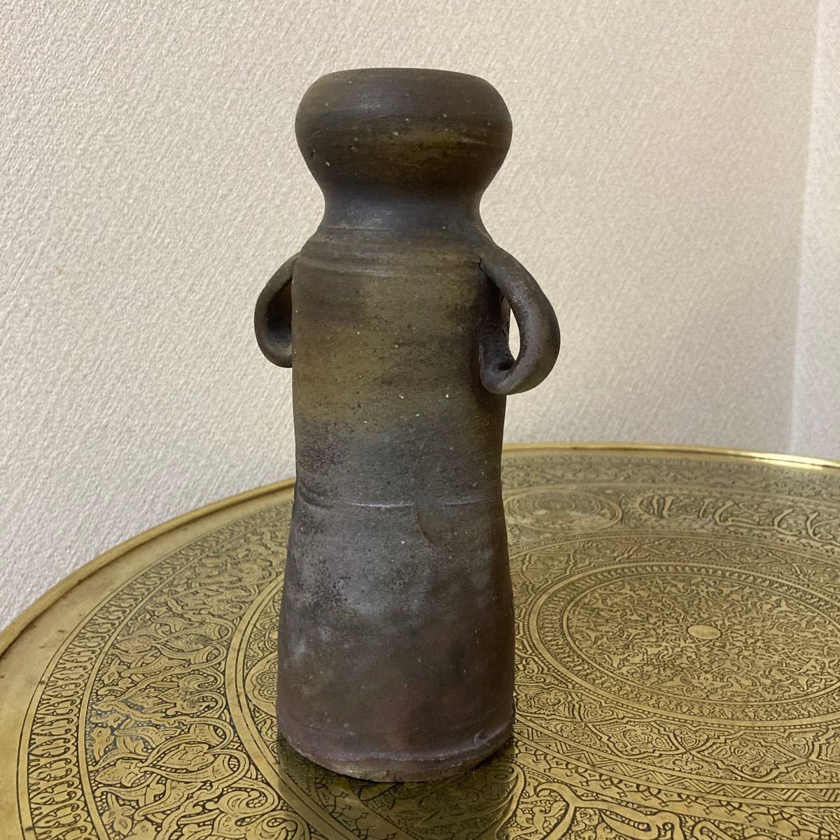備前焼 金重窯 七十七代 陶弘作 花入 花器 未使用品〈検 緋襷 青 備前焼 金重窯 七十七代 陶弘作 花入 花器 未使用品〈検 緋襷 青