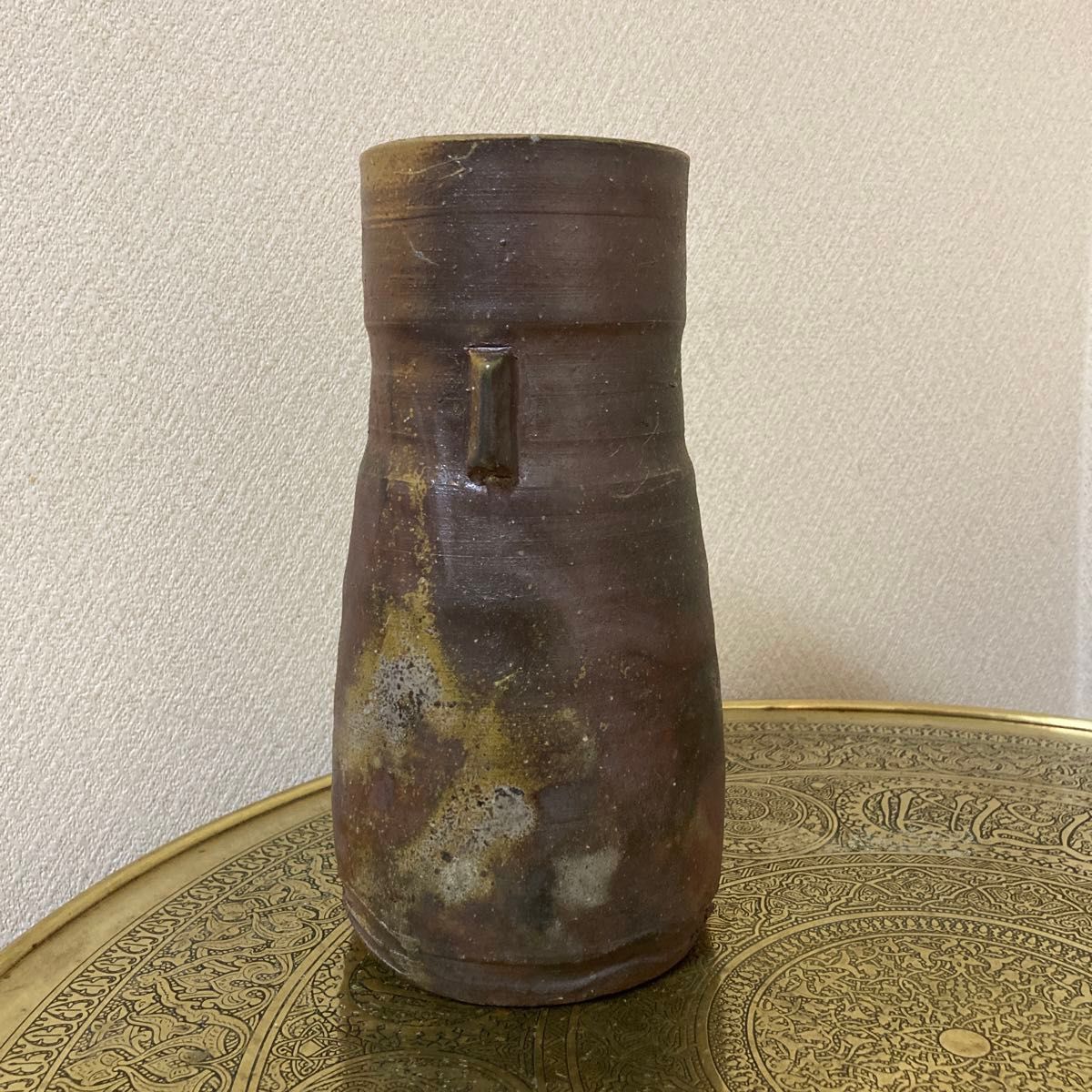 備前焼 金重窯 七十六代 陶弘作 花入 花器 未使用品〈検 緋襷 青 備前焼 金重窯 七十六代 陶弘作 花入 花器 未使用品〈検 緋襷 青