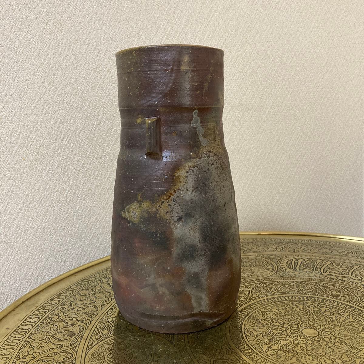備前焼 金重窯 七十六代 陶弘作 花入 花器 未使用品〈検 緋襷 青 備前焼 金重窯 七十六代 陶弘作 花入 花器 未使用品〈検 緋襷 青