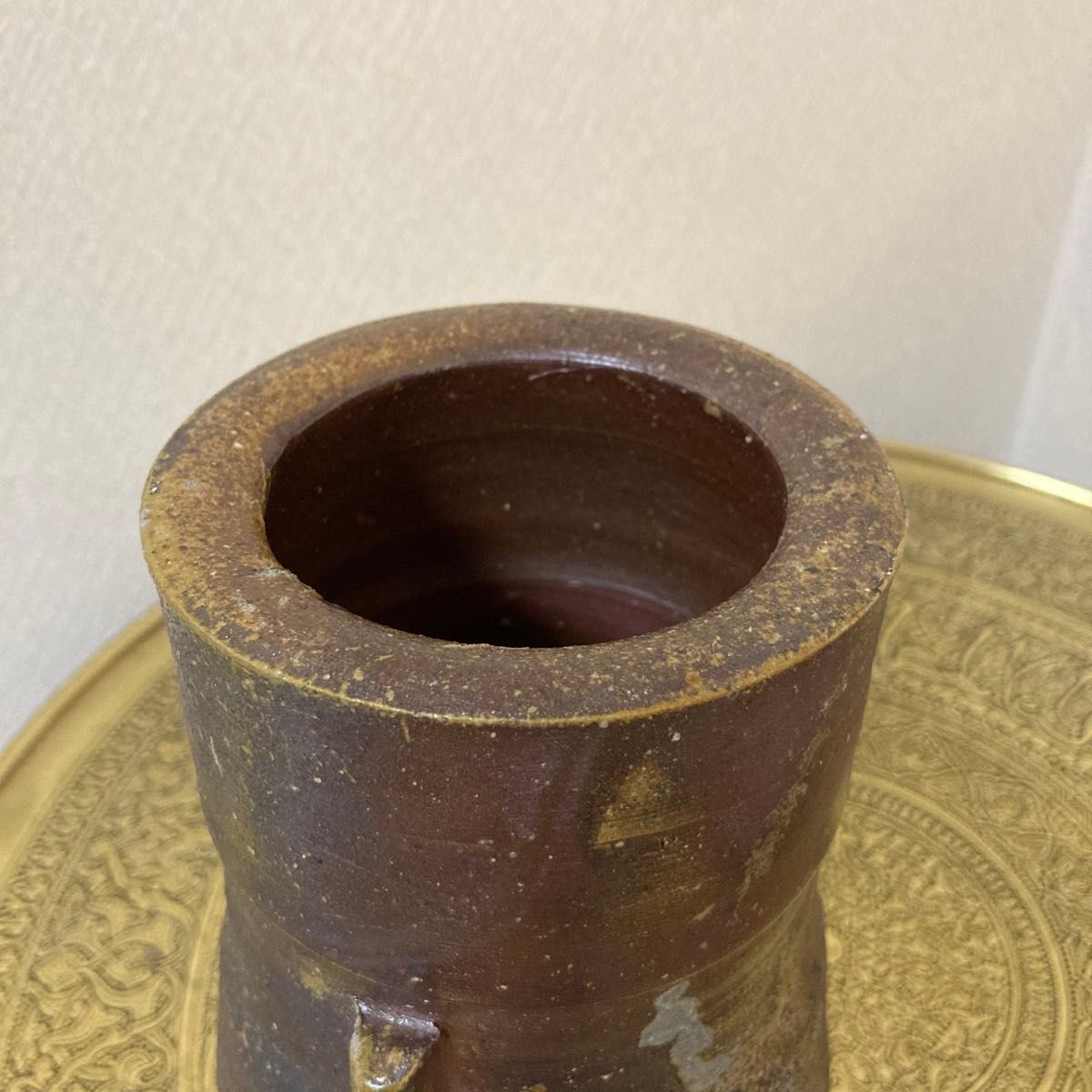 備前焼 金重窯 七十六代 陶弘作 花入 花器 未使用品〈検 緋襷 青 備前焼 金重窯 七十六代 陶弘作 花入 花器 未使用品〈検 緋襷 青