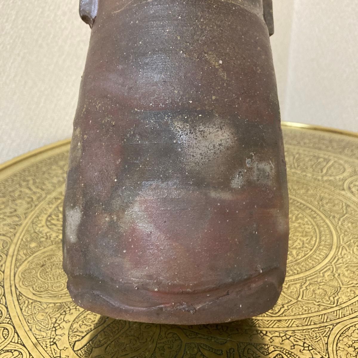 備前焼 金重窯 七十六代 陶弘作 花入 花器 未使用品〈検 緋襷 青 備前焼 金重窯 七十六代 陶弘作 花入 花器 未使用品〈検 緋襷 青