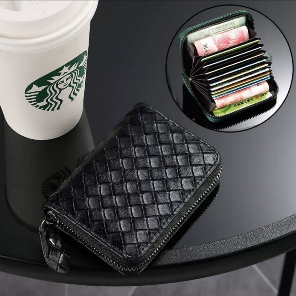 ラウンドファスナー 小銭入れ ミニ財布 コンパクト 黒 財布 定番 ラウンドファスナー 小銭入れ ミニ財布 コンパクト 黒 財布 定番