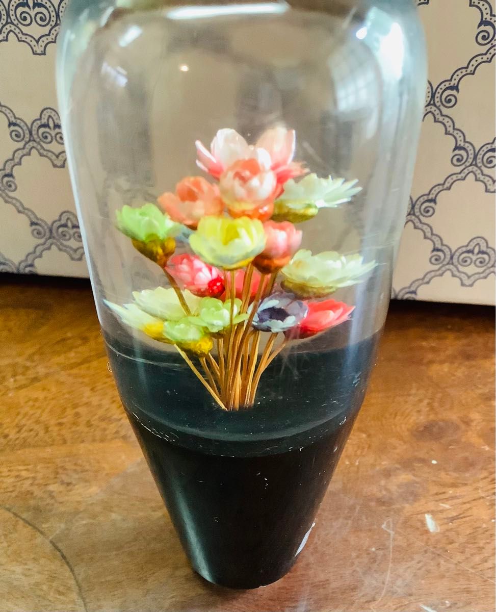 シフトノブ 水中花 日本製 当時物 未使用 レトロ クリスタル シフトノブ 水中花 日本製 当時物 未使用 レトロ クリスタル