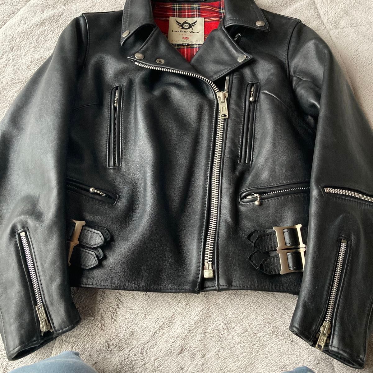 極美品 666 イングランド製 ダブルライダースジャケット 赤 極美品 666 イングランド製 ダブルライダースジャケット 赤