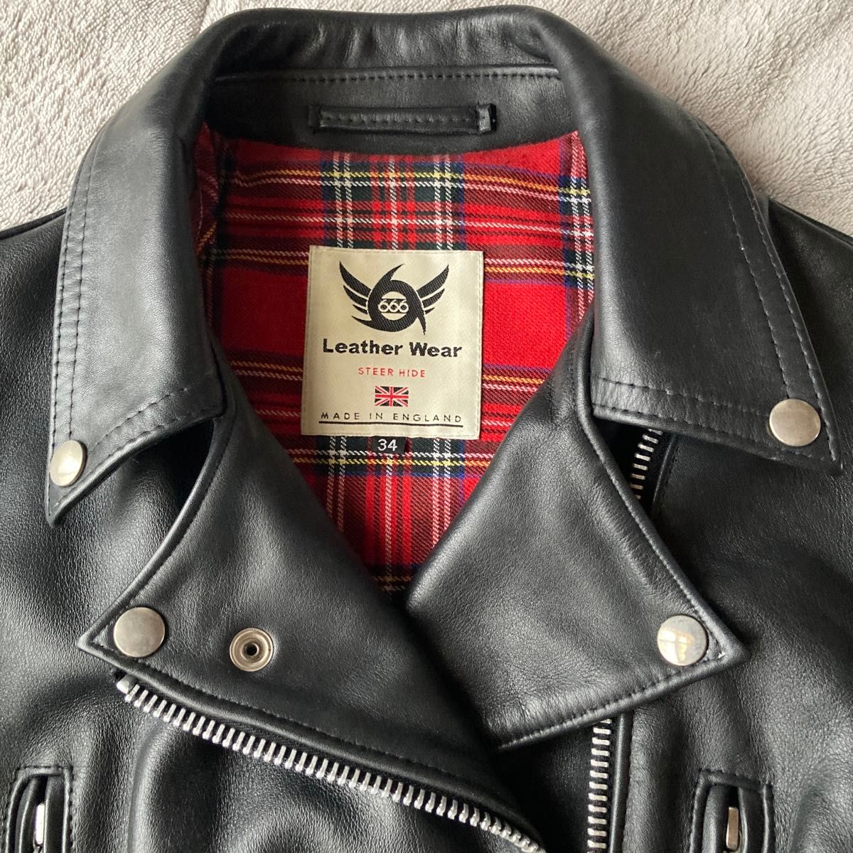 極美品 666 イングランド製 ダブルライダースジャケット 赤 極美品 666 イングランド製 ダブルライダースジャケット 赤