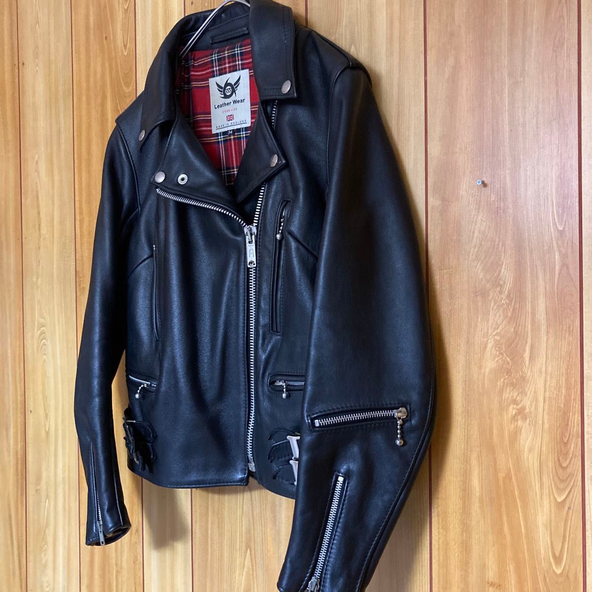 極美品 666 イングランド製 ダブルライダースジャケット 赤 極美品 666 イングランド製 ダブルライダースジャケット 赤