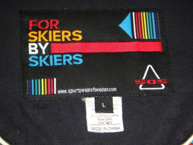 SOS Ms Full Down Jackert サイズL 黒 BLACK スキーウエア SOS Ms Full Down Jackert サイズL 黒 BLACK スキーウエア