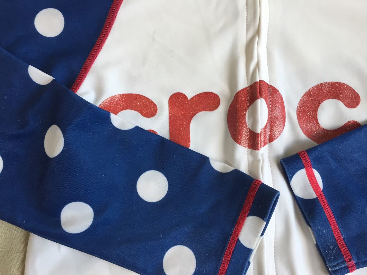 *CROCS* Crocs * polka dot. Rush Guard! swimsuit *140 centimeter * with translation 