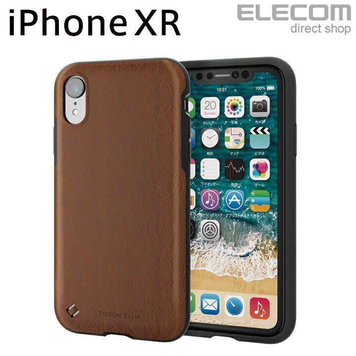 Elecom iPhoneXr Case-устойчивый кожаный тон PM-A18ctststbr