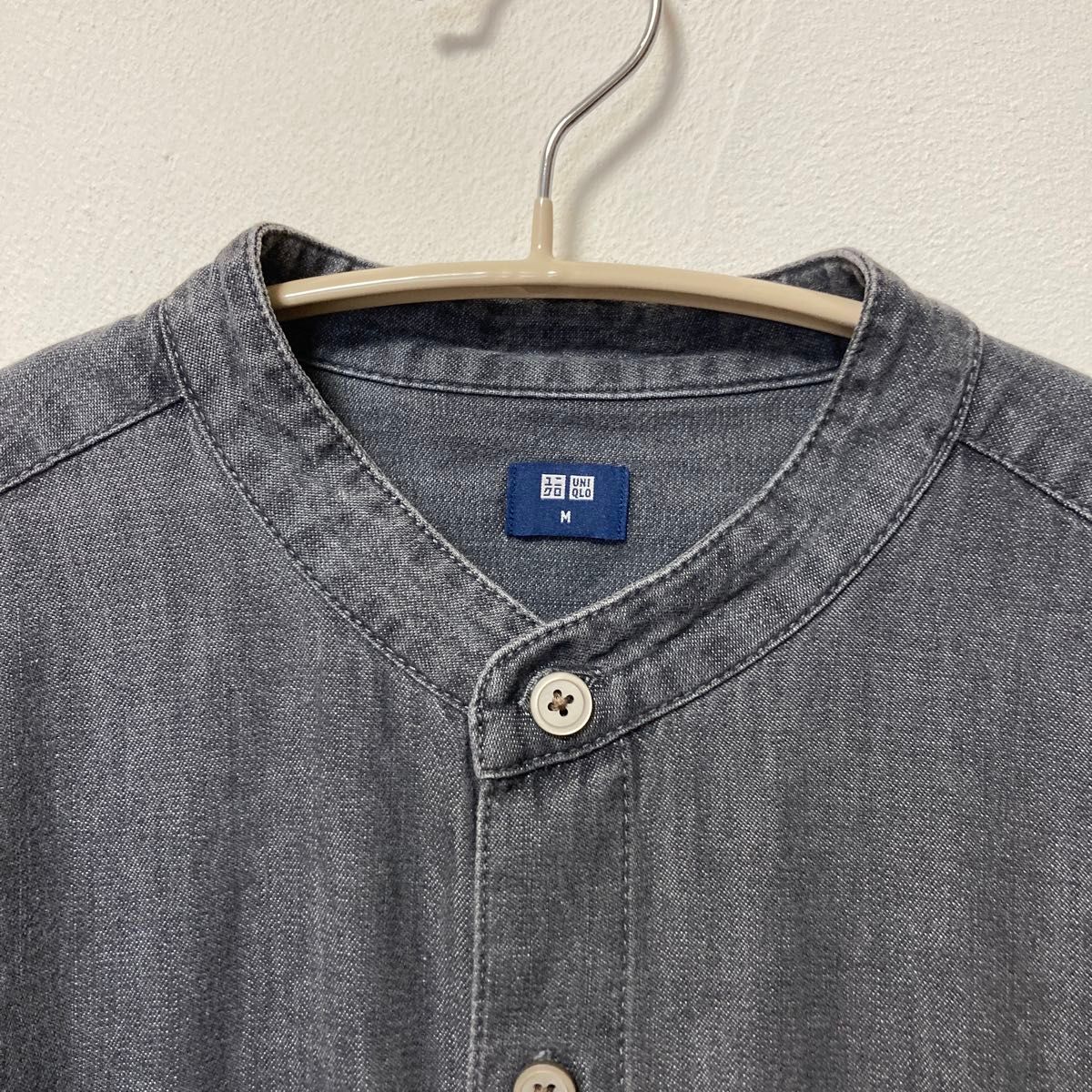 UNIQLOデニムオーバーサイズスタンドカラーシャツ(長袖 UNIQLOデニムオーバーサイズスタンドカラーシャツ(長袖