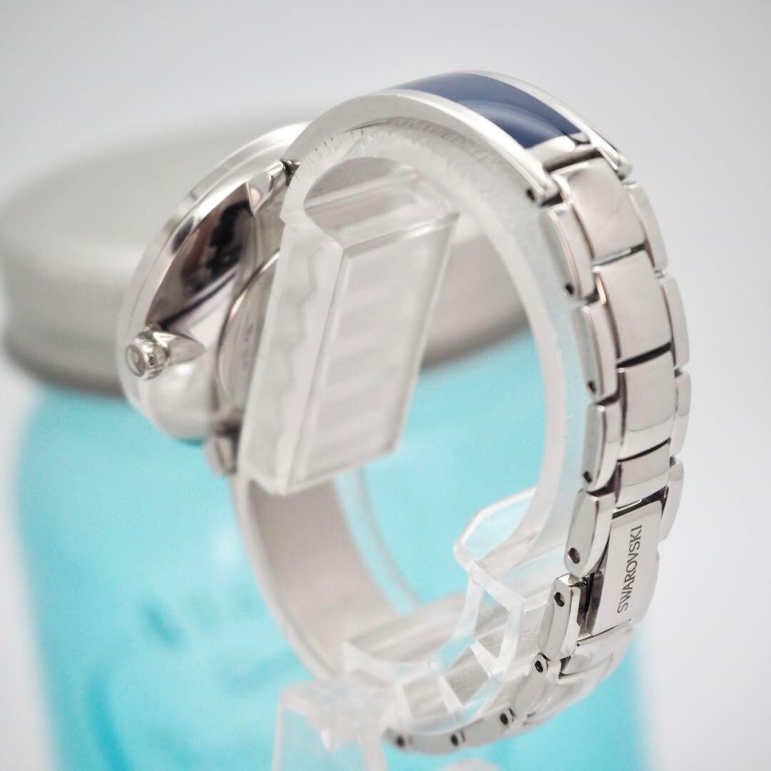 35[ beautiful goods ]SWAROVSKI Swarovski clock lady's blue bangle 