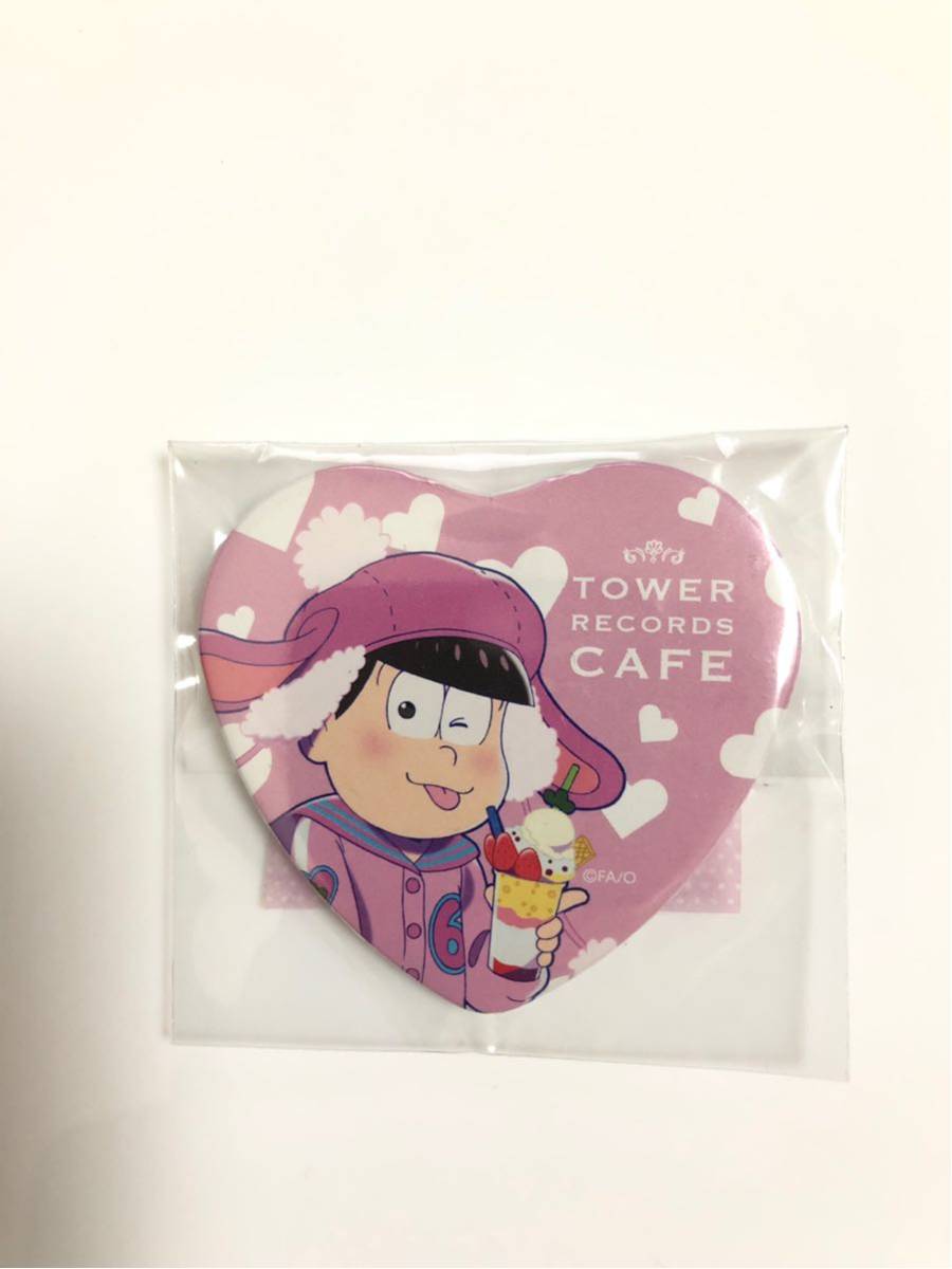 601 おそ松さん タワレコカフェ 限定 特典 スペシャル缶バッジ トド松 ハート型 タワーレコードカフェ TOWER RECORDS CAFE -Kawaii Cafe-_画像1