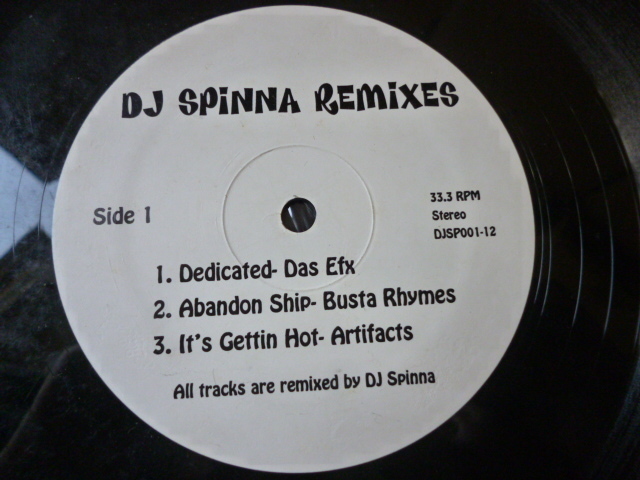 DJ Spinna Remixes 激渋REMIX多数収録 HIPHOP 12EP Das EFX / Busta Rhymes / Artifacts 収録　試聴
