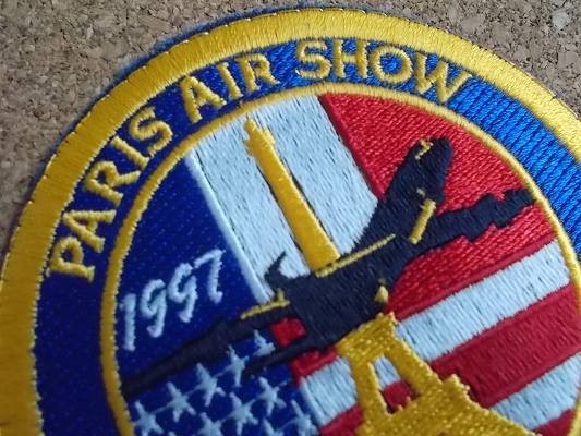 90s パリ航空ショーE-8ジョイントスターズPARIS AIR SHOW 1997 JOINT STARS 刺繍ワッペン/航空ショー飛行機アクロバット アメリカUSA_画像2