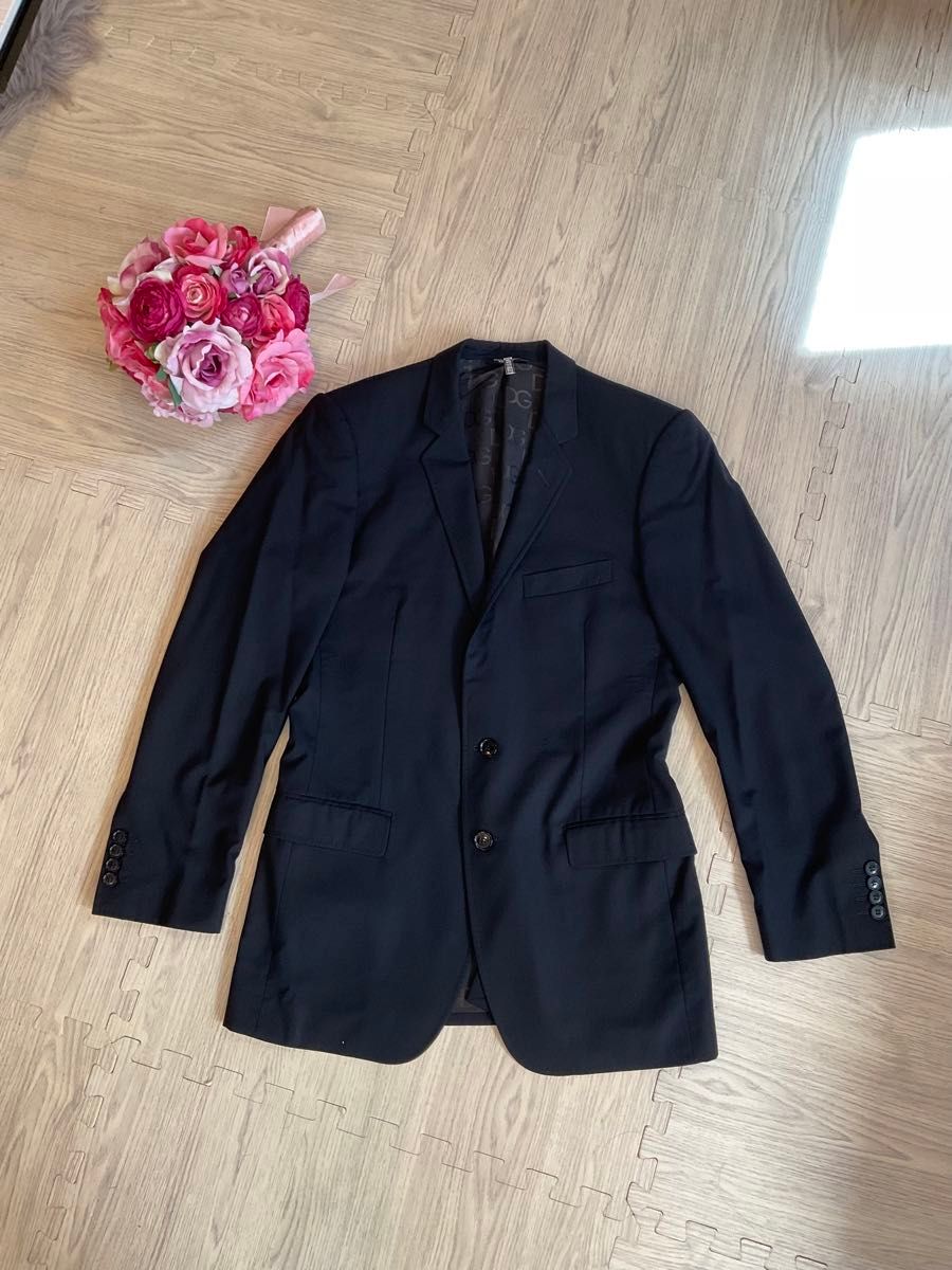 DOLCE&GABBANA ジャケット 黒 2007524O0083 美品 DOLCE&GABBANA ドルガバ 黒ジャケット メンズ テーラード