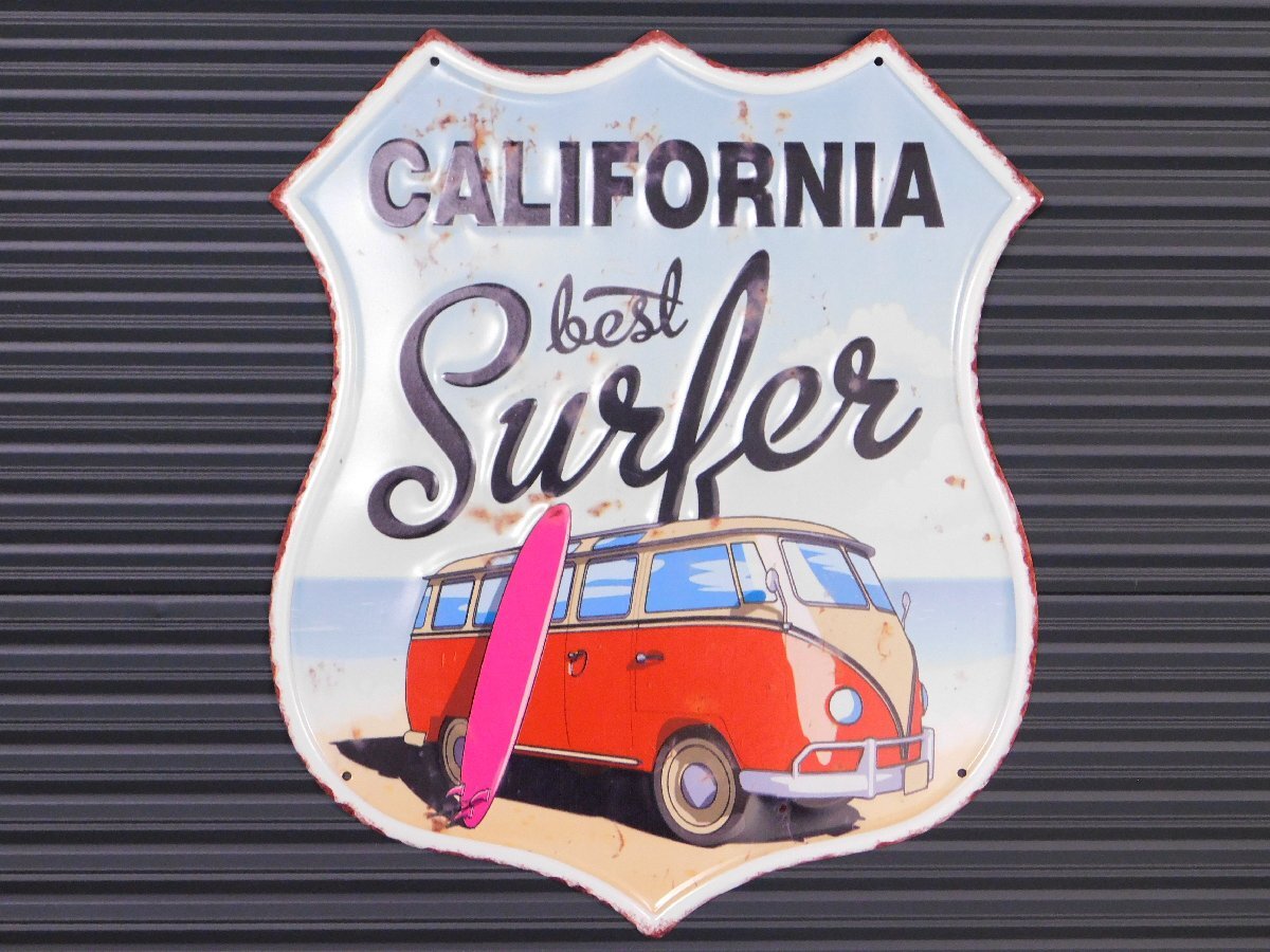 [ California *Best Surfer]*{en Boss metal autograph } garage american miscellaneous goods en Boss signboard tin plate signboard 109