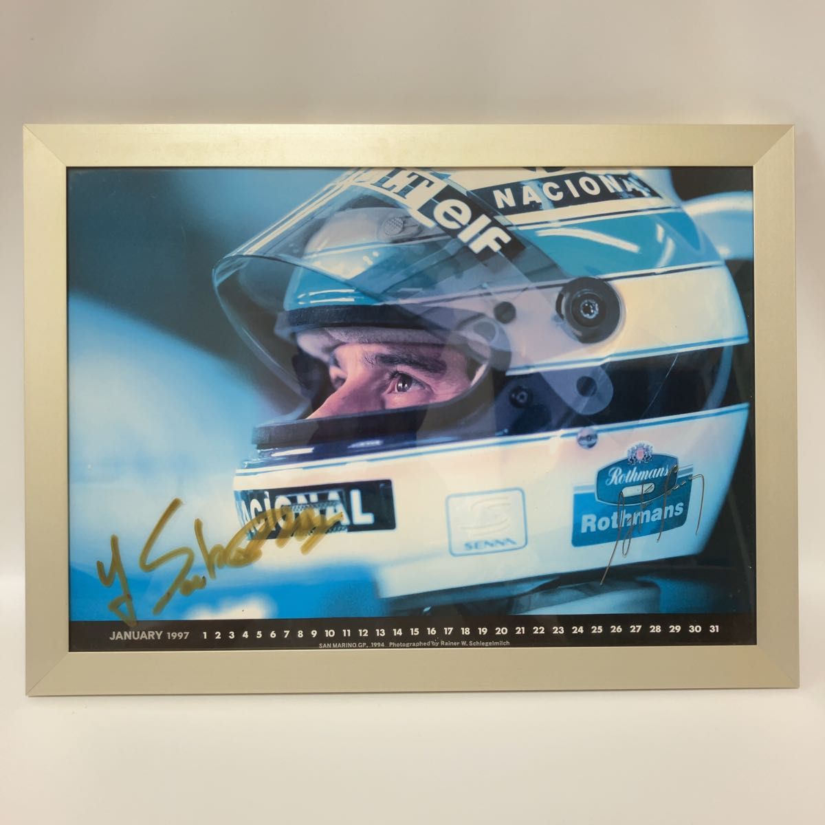 アイルトン セナ 1997 カレンダー ホンダ F1 監督 桜井淑敏 直筆 アイルトン セナ 1997 カレンダー ホンダ F1 監督 桜井淑敏 直筆