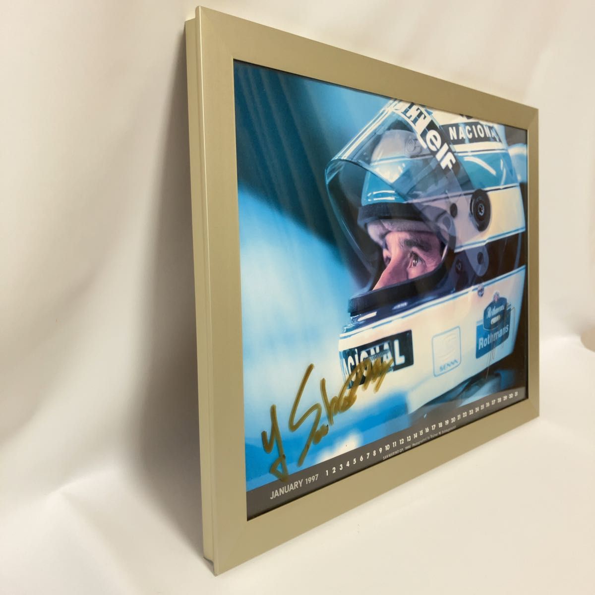 アイルトン セナ 1997 カレンダー ホンダ F1 監督 桜井淑敏 直筆 アイルトン セナ 1997 カレンダー ホンダ F1 監督 桜井淑敏 直筆