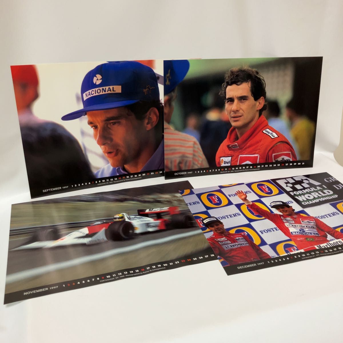 アイルトン セナ 1997 カレンダー ホンダ F1 監督 桜井淑敏 直筆 アイルトン セナ 1997 カレンダー ホンダ F1 監督 桜井淑敏 直筆