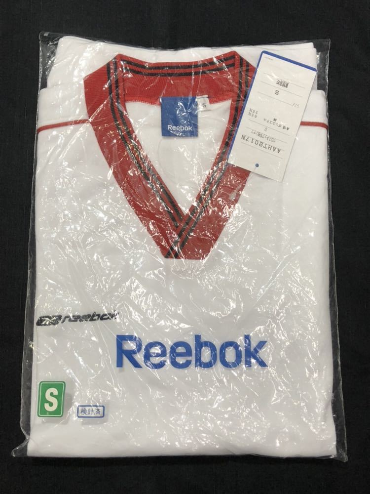 リーボック クロスネック 半袖Tシャツ 体操服 体育 運動 部活 体操着　　Reebok Sサイズ ホワイト 学校指定運動着 コスプレ 早630_画像7