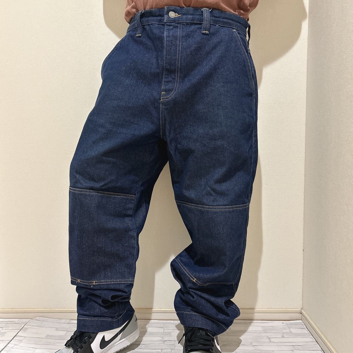 着画】Stussy ダブルニー デニム ペインターデニム 34インチ 着画】Stussy ダブルニー デニム ペインターデニム 34インチ
