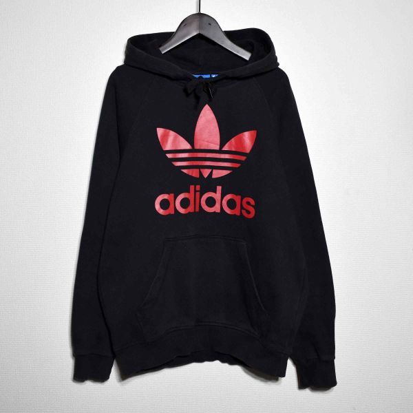 adidas Originals ビッグトレフォイルロゴ パーカー 黒赤｜PayPayフリマ