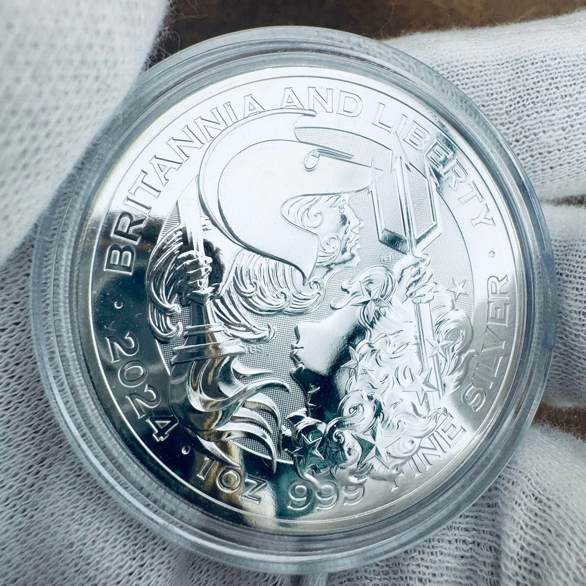 上下逆さま銀貨 英国米国共同作 ブリタニアとリバティ 2024年 上下逆さま銀貨 英国米国共同作 ブリタニアとリバティ 2024年