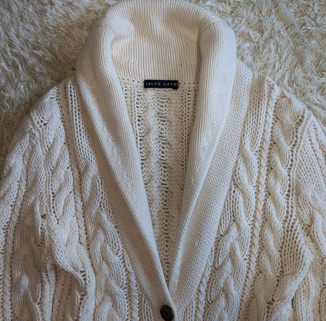 美品 RALPH LAUREN ケーブルニット ロングカーディガン カシミヤ 美品 RALPH LAUREN ケーブルニット ロングカーディガン カシミヤ