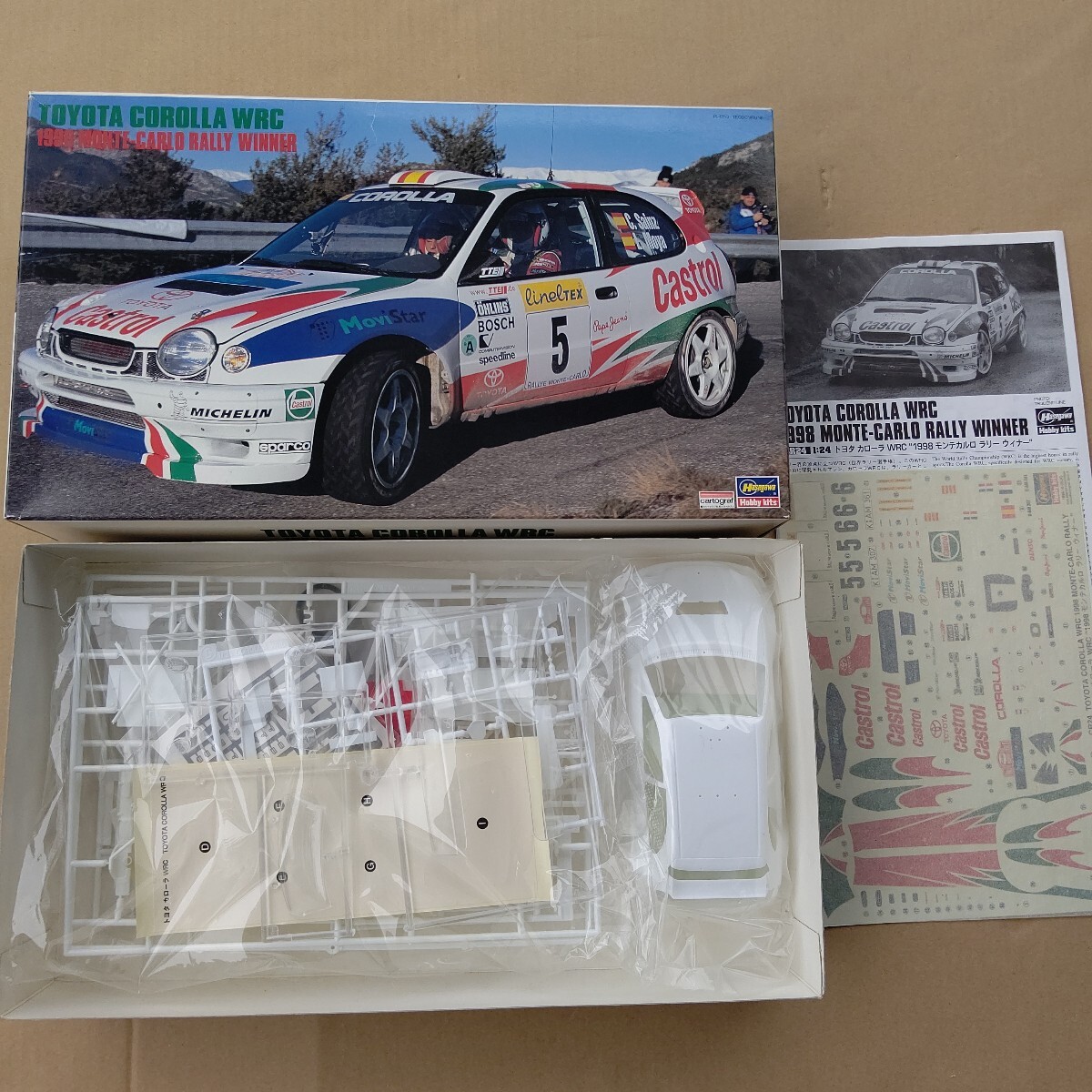 ハセガワ 1/24「トヨタカローラWRC(1998年モンテカルロラリー優勝車)」ハセガワ純正エッチングパーツ付。
