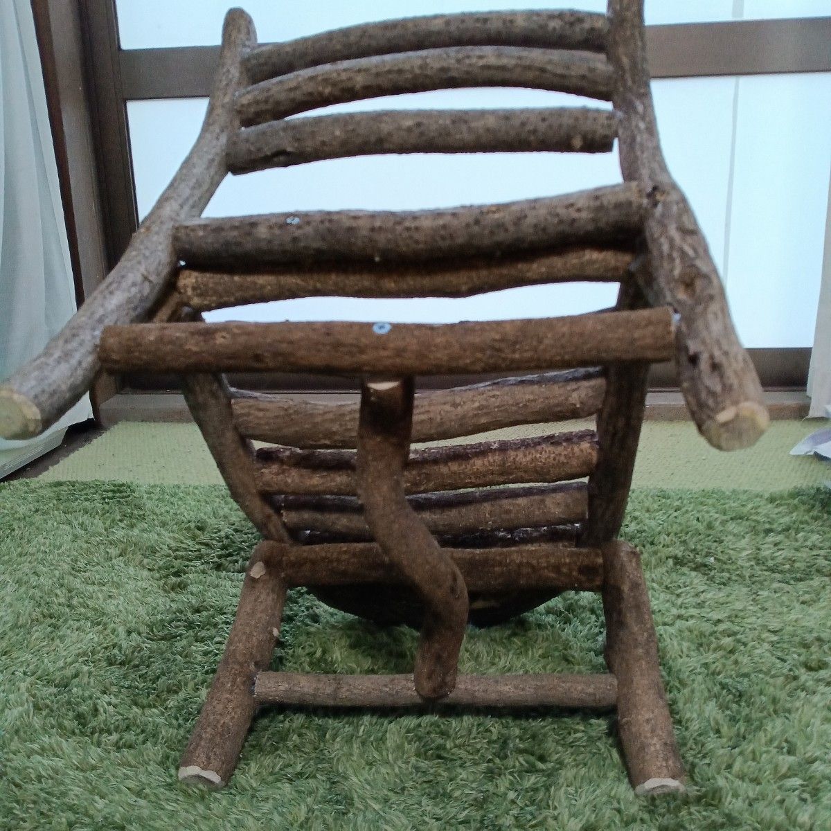 藤の木の枝の椅子 花瓶 人形 陶器など飾り台 手作り 時代物 藤の木の枝の椅子 花瓶 人形 陶器など飾り台 手作り 時代物