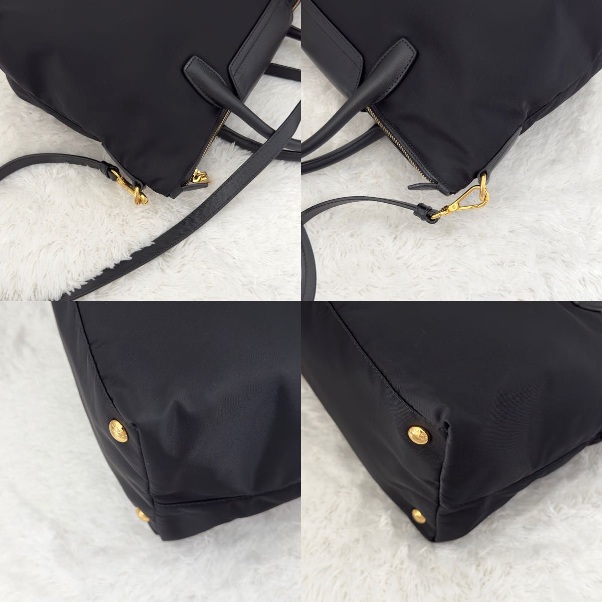 未使用級 PRADA プラダ サフィアーノレザー ナイロン 2way 未使用級 PRADA プラダ サフィアーノレザー ナイロン 2way